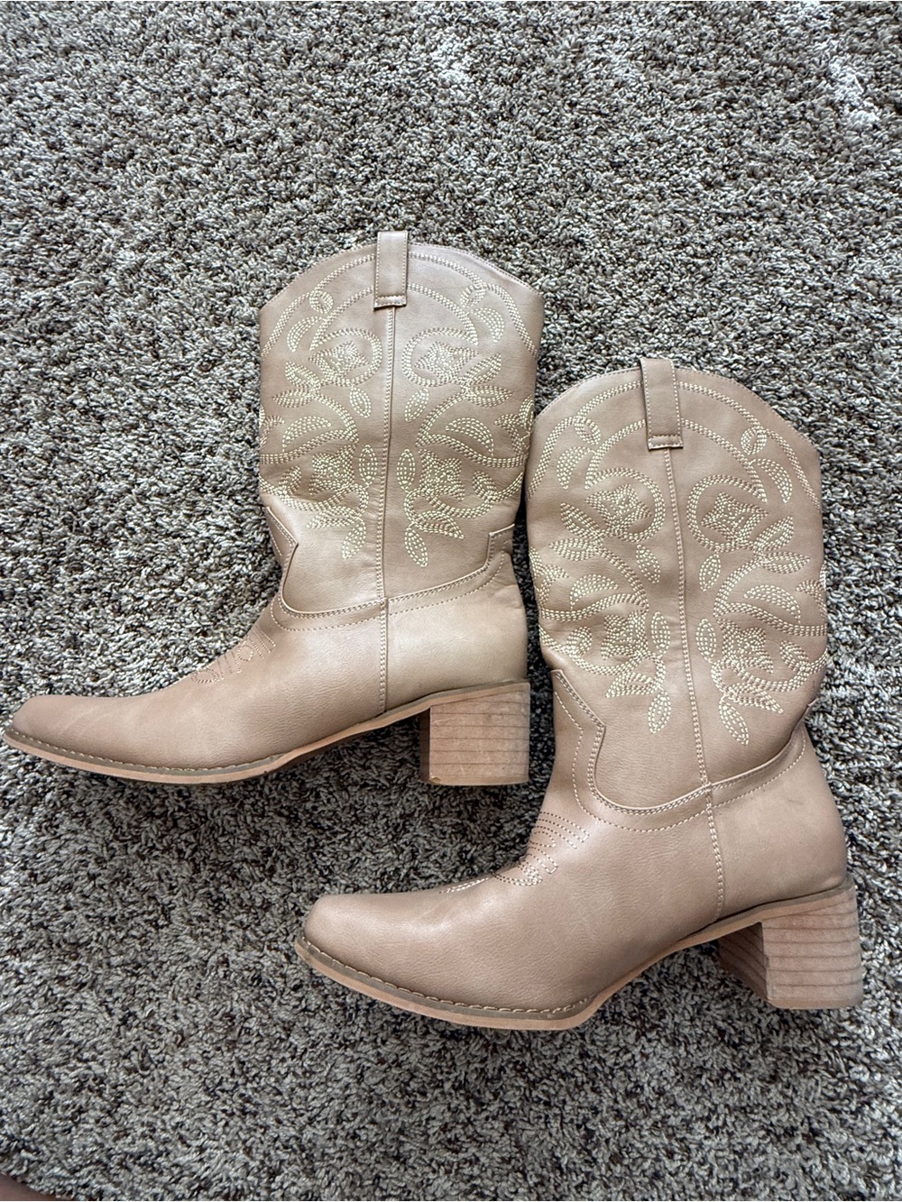 Women’s Taupe Embroidered Western Boot